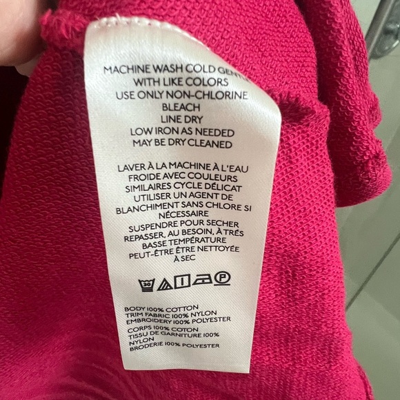 NWT new medium Anthropologie cutwork swing top red pink wine long sleeve lace - Picture 10 of 17